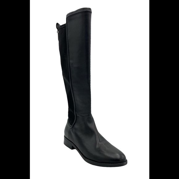 Marc Fisher Leather Tall Shaft Boots Shiane Black Leather - Medium - Picture 2 of 5